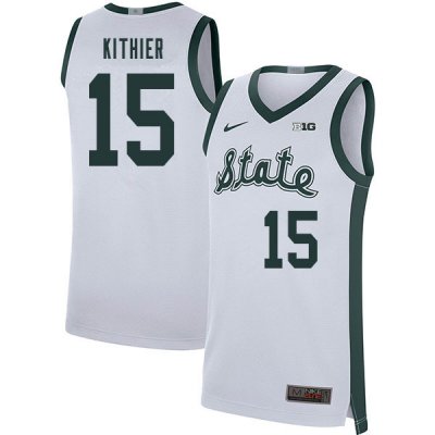Men Michigan State Spartans NCAA #15 Thomas Kithier White Authentic Nike Retro Stitched College Basketball Jersey QA32G37VT